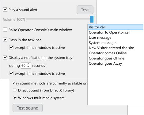 Notificações de bandeja no aplicativo desktop de atendimento